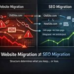 Website migration vs SEO migration - and what can go wrong diagram